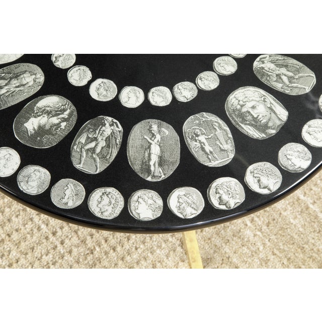 Cammei' Silver Cameos Motif Side Table by Piero Fornasetti, Signed For Sale - Image 11 of 12