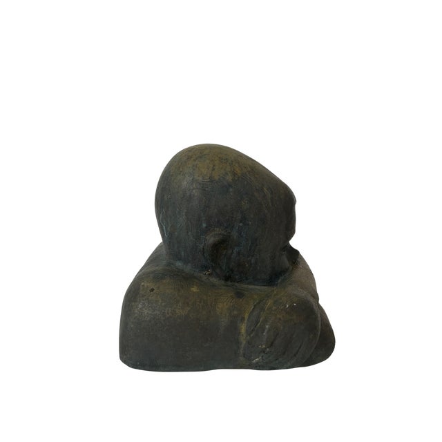 1970s Victor Salmones Bronze Boy Sculpture For Sale - Image 4 of 5