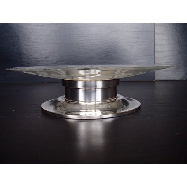 Art Deco Silver Plated Plate, 1930s For Sale - Image 3 of 9