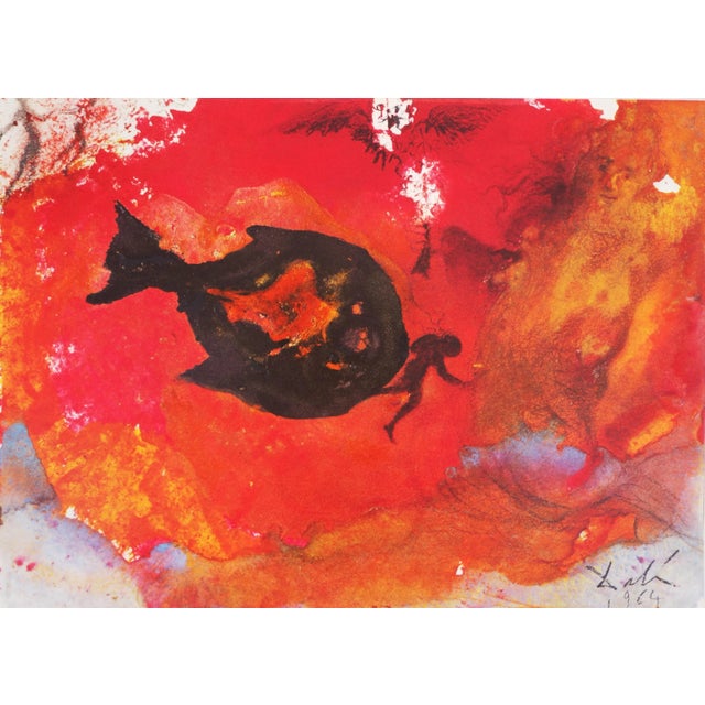Salvador Dalí (1904-1989) Biblia Sacra - Jonah and the Whale (Jonas in the belly piscit), 1967 Lithograph Signed in the...