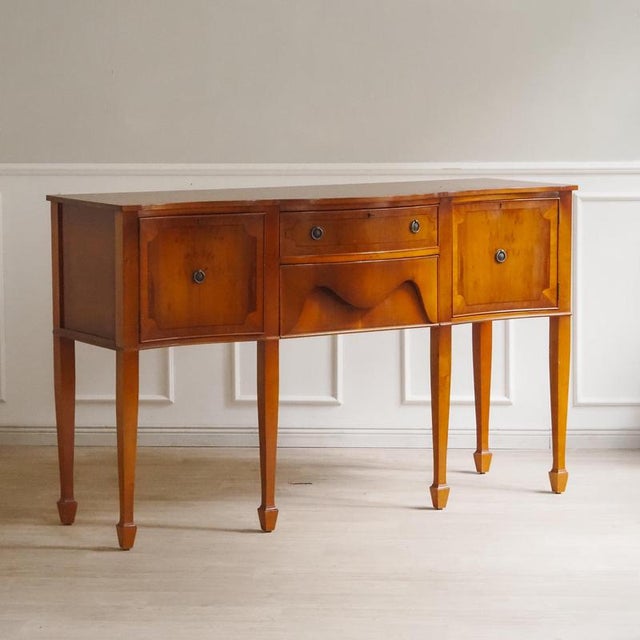 Vintage Biedermeier-Style Sideboard with Curved Cherrywood Drawer For Sale - Image 12 of 18