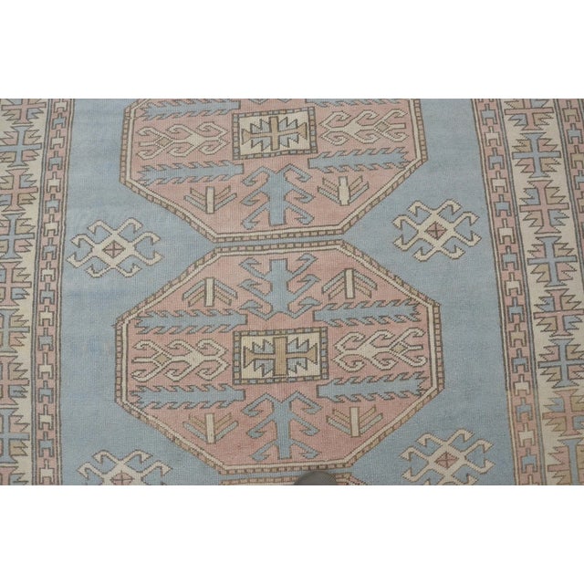 Light Turqouise Vintage Anatolian Carpet For Sale - Image 10 of 10