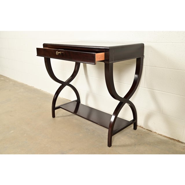 Councill Modern Regency Dark Mahogany Writing Desk or Console Table For Sale In South Bend - Image 6 of 13