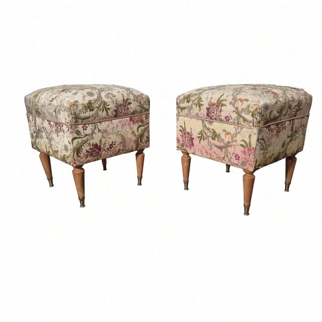 Gio Ponti Ottomans in the style of Gio Ponti, 1950s, Set of 2 For Sale - Image 4 of 7