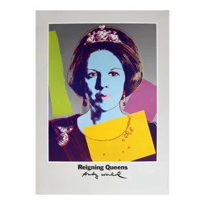 1986 Andy Warhol 'Queen Beatrix of the Netherlands, from Reigning Queens' Pop Art Multicolor Denmark Offset Lithograph
