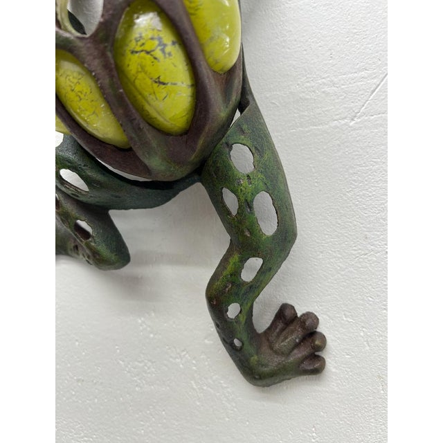 Japanese Iron and Blown Glass Frog Garden Lantern, 1970s For Sale - Image 16 of 18