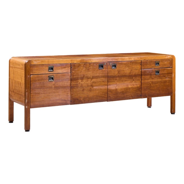 Roger Sprunger for Dunbar Style Mid Century Walnut Waterfall Credenza For Sale