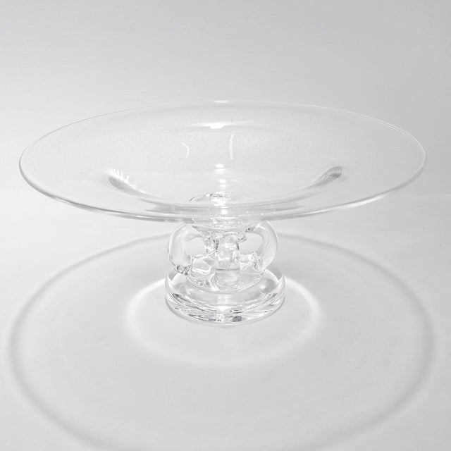 Late 20th Century Mid-Century Modern Steuben Glass Pedestal Bowl or Tazza No. 7884 by George Thompson For Sale - Image 5 of 9