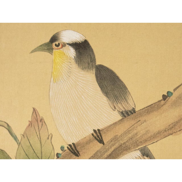 C. 1980s Maitland Smith, Painted Folding Screen "Magnolia and Sparrows" For Sale - Image 11 of 18