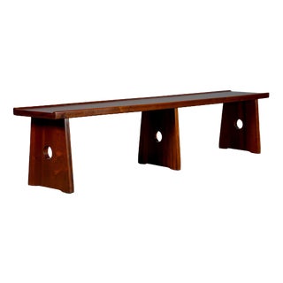 Vintage Brazilian Bench in Wood, 1980s For Sale