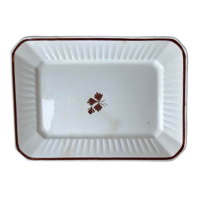 Antique Wedgwood England Tea Leaf Pattern Royalstone Ironstone Platter For Sale