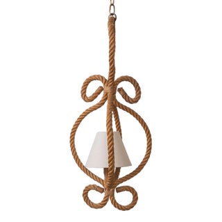 1960s French Rope Pendant Light by Audoux Minet For Sale