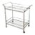 Modern Chrome & Glass 2-Tiered Bar Cart For Sale