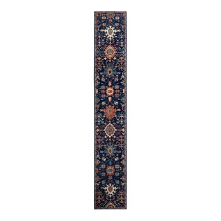Serapi One-of-a-Kind Hand-Knotted Runner Rug - Blue 2' 8" x 17' 8" For Sale