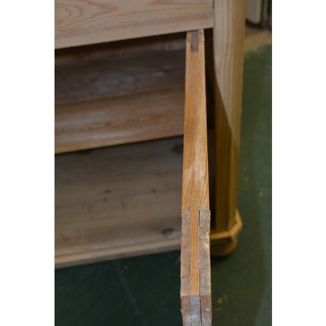 Camel Vintage Rustic Scrubbed Pine Washstand Cupboard W/ Grey & White Marble Top For Sale - Image 8 of 18