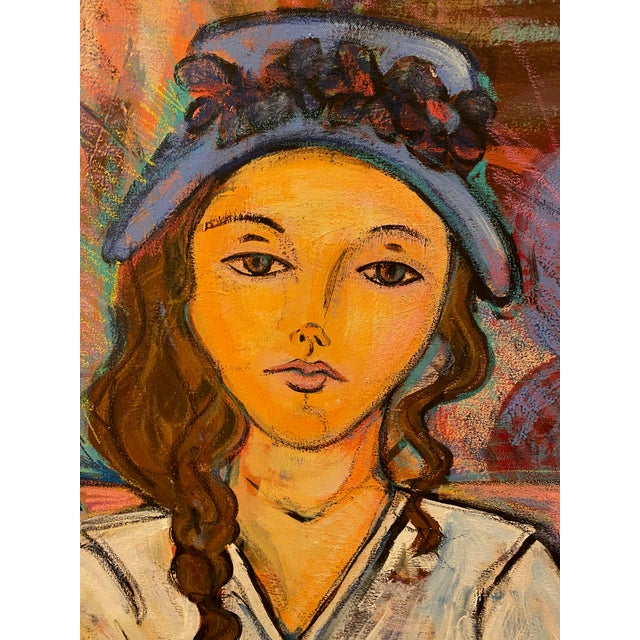 Large Framed Original Painting on Canvas Signed by Artist Sarah Geissbuhler Holl 1993 and also signed on back of Painting...