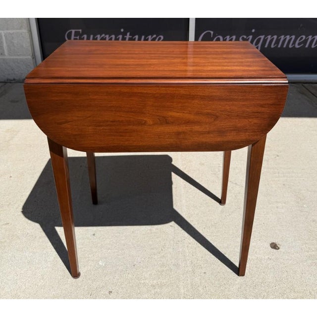 Henkel Harris Solid Cherry Pembroke Drop-Leaf Side Table Model No. 5406 For Sale - Image 11 of 18