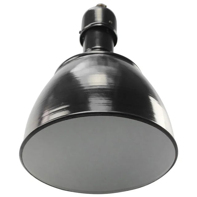 Industrial Industrial Black Enamel and Brass Pendant Light, 1950s For Sale - Image 3 of 5