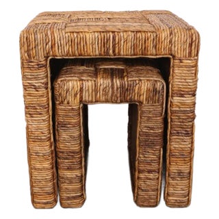 Abaya Abaca Nesting Table - Set of 2 For Sale
