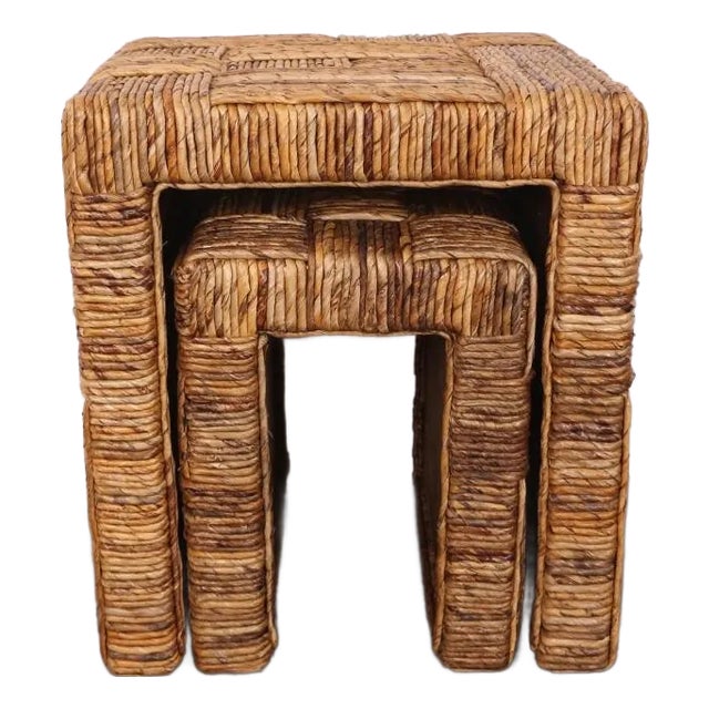 Abaya Abaca Nesting Table - Set of 2 For Sale