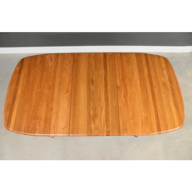 1970s Refinished 99” Danish Modern Solid Teak Dining Table For Sale In Boston - Image 6 of 12
