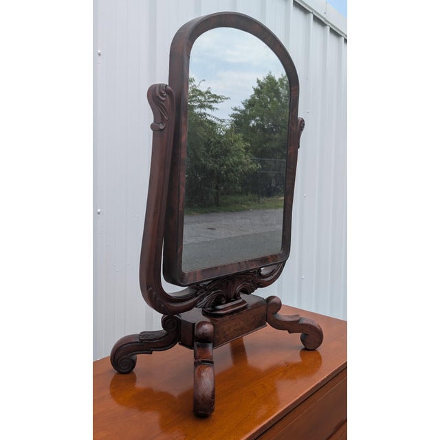 Brown Vintage Ornate Victorian Mahogany Dressing Table Mirror For Sale - Image 8 of 11