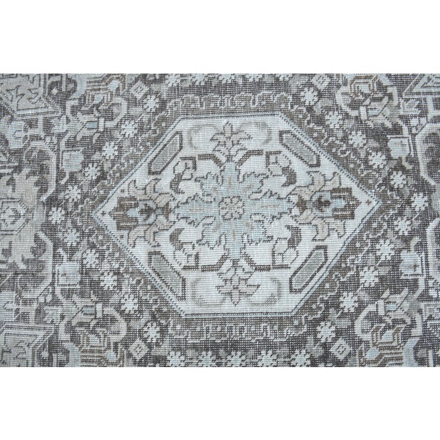 Coffee 1970s Vintage Persian Handmade Wool Cotton Brown Area Rug For Sale - Image 8 of 11