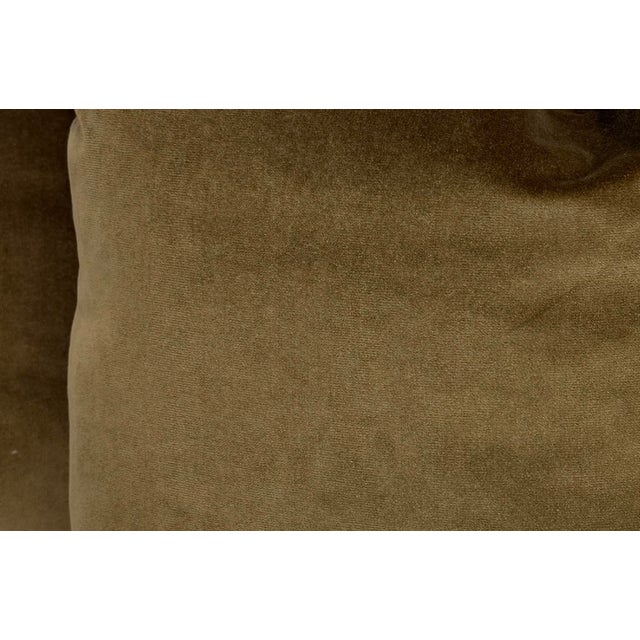 Transitional Bronze Cotton Velvet 22" Pillows-a Pair For Sale - Image 3 of 3