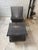 Postmodern Postmodern Sculptural Slatted Lounge Chair and Matching Ottoman in Charcoal Gray, Circa 1990s For Sale - Image 3 of 9