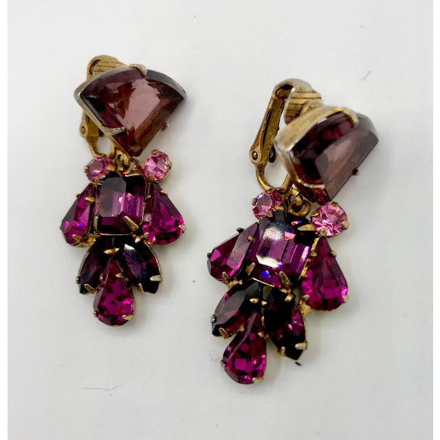1950s Juliana D & E Polished Crystal Dangle Earrings - 2 Pieces For Sale In New York - Image 6 of 8