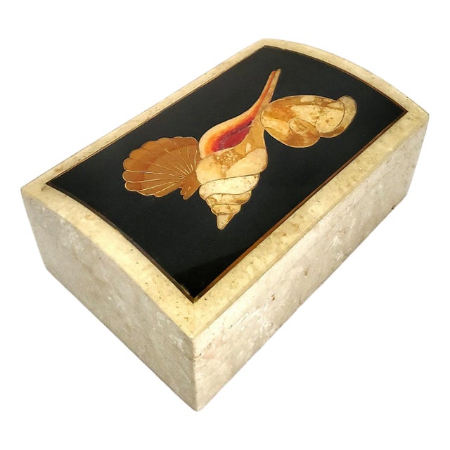 Jewelry Box Seashells Marble Inlay For Sale