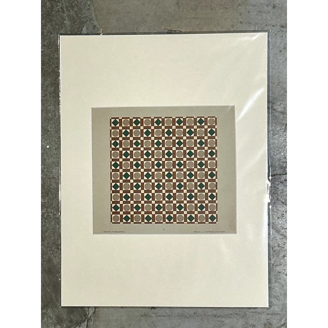 Vintage Geometric Tile Design Serigraph For Sale In West Palm - Image 6 of 12