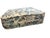 A plush, tufted Clarence House floor cushion in pattern Congo. The jungle depicted in shades of blue and white creates a...