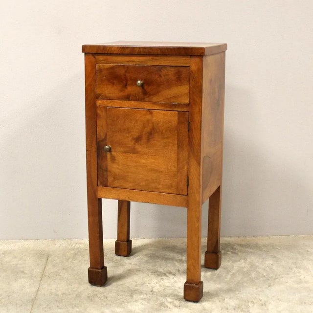 Italian Empire Bedside Table in Walnut For Sale - Image 12 of 12