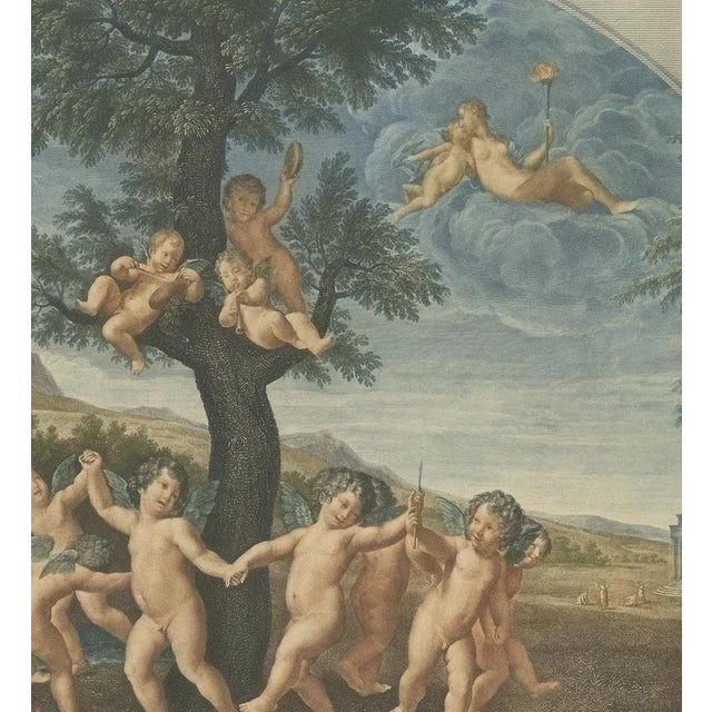 Scherl after F. Albani, Mythological Illustration of Amoretti Dancing to the God Amor, 1900, Print For Sale - Image 4 of 5