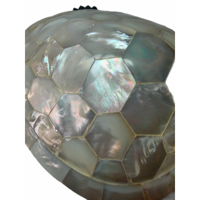 Maitland - Smith Early 21st Century Maitland-Smith Bronze & Mother-of-Pearl Turtle Sculpture For Sale - Image 4 of 7