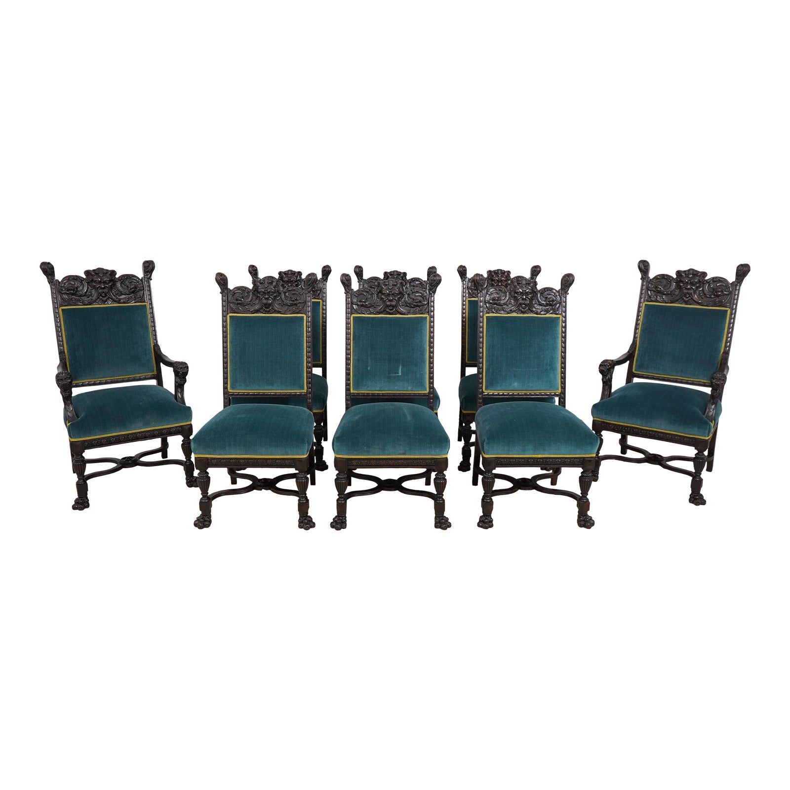 Set of 8 Rj Horner Antique Oak Dining Room Chairs Chairish