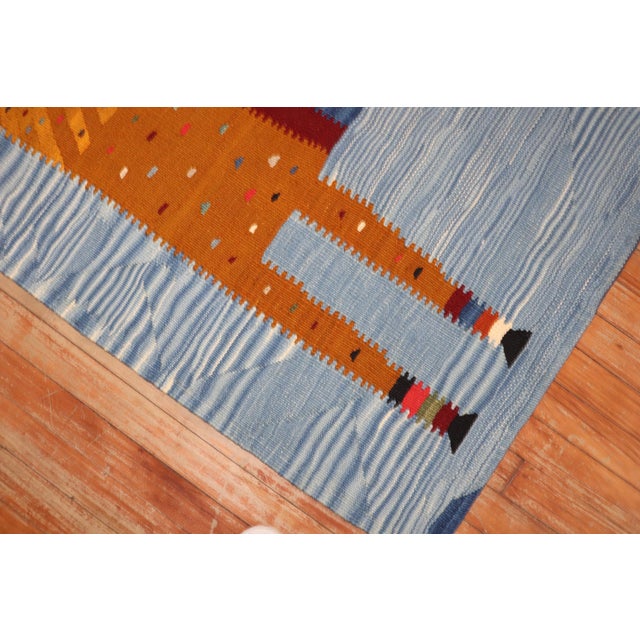 Late 20th Century Zabihi Collection Persian Horse Pictorial Wall Kilim - 3'8" x 3'9" For Sale - Image 4 of 7