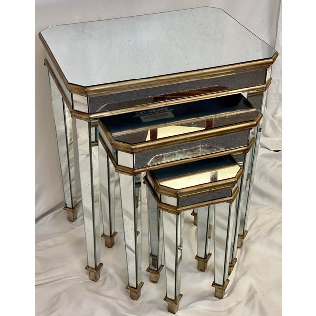 Vintage Hooker Furniture Mirrored Nesting Tables Set of 3 Chairish