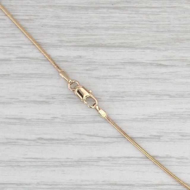 0.25ct Diamond Solitaire Pendant Necklace 14k Yellow Gold 18" Snake Chain For Sale - Image 4 of 6
