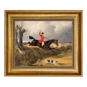 Oil Painting Print on Canvas, Clearing the Ditch, Framed