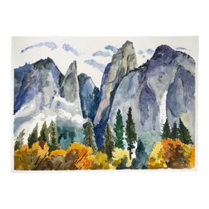 “Cathedral Rocks” ~ Yosemite Landscape Watercolor by Mary Alice Copp 2023