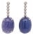 Oval Cabochon Sapphire and Diamond Platinum Drop Earrings - Fei Liu, Pair For Sale