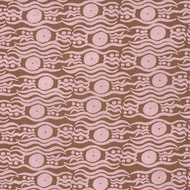 2020s Schumacher Bosphorus Hand Block Fabric In Brown & Pink For Sale - Image 5 of 5