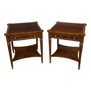 Pair of Maitland - Smith Traditional Mahogany End Tables For Sale