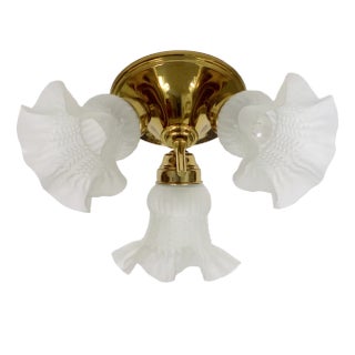 Brass & Glass Ceiling Lamp from Schröder and Co., 1960s For Sale