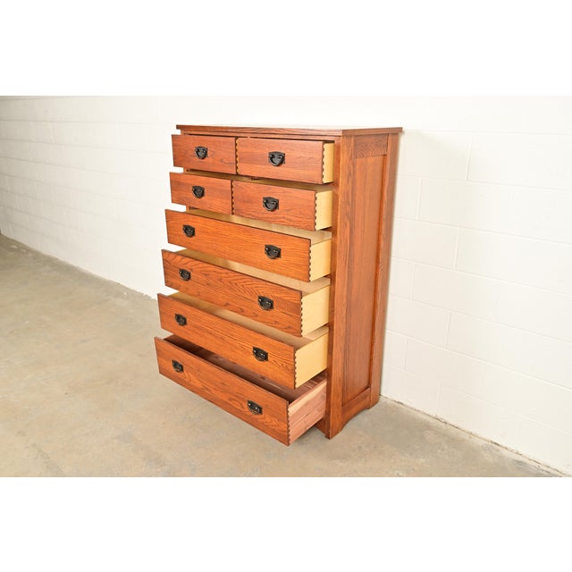 Thomasville Mission Oak Arts & Crafts Highboy Dresser For Sale In South Bend - Image 6 of 16