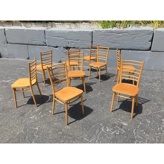 Mid-Century Modern 1970s Bentwood Dining Chairs - Set of 9 For Sale - Image 3 of 13