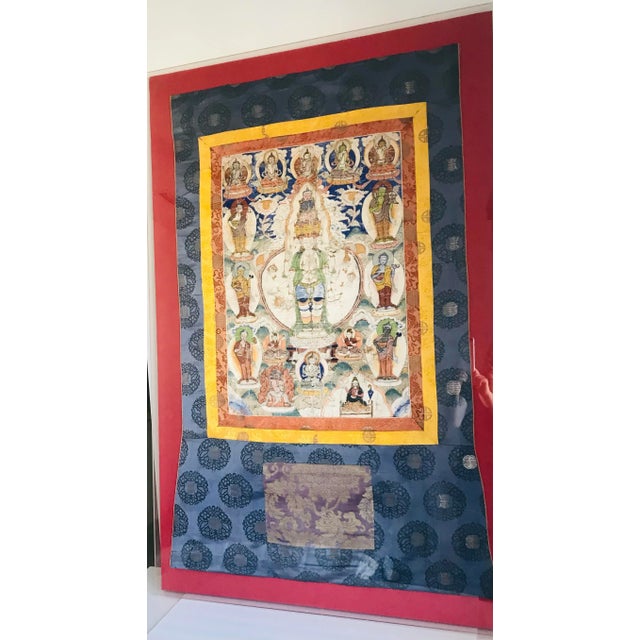 Antique Tibetan Thanghka Avalokiteshwara, Buddha if Compassion.