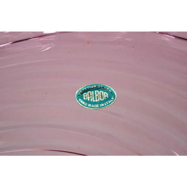 Early 20th Century MCM Fratelli Toso Balboa Italian Blown Glass Pink Swirl Gold Flecks Fruit Bowl For Sale In Philadelphia - Image 6 of 9